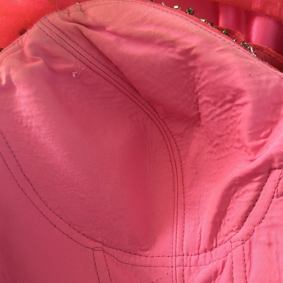 Crown Collection Pink Ruched Ruffled Prom Gown - Picture 11 of 11